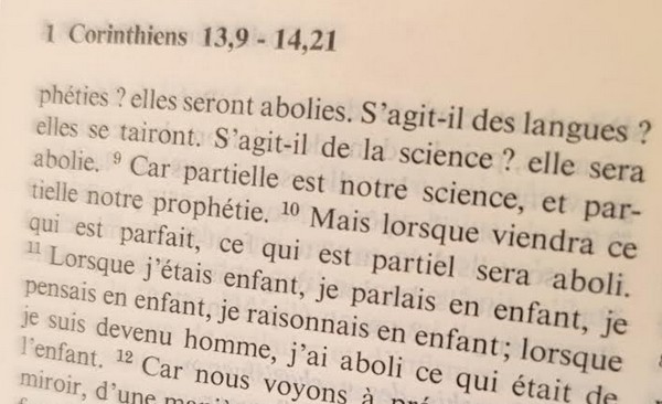 1 Corinthiens 13.10 : Qui est ce parfait ?